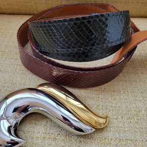 Alexis Kirk, vintage two belts buckle